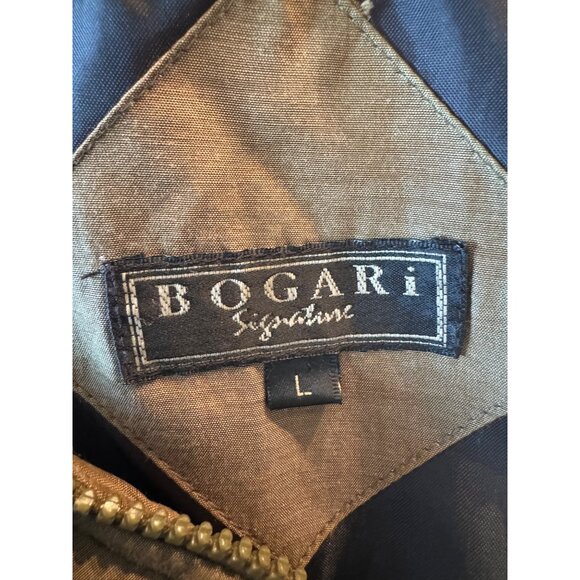 Vintage Bogari Signature Olive Black Quilted Jacket Canvas Jacket Coat Collar - Picture 5 of 9